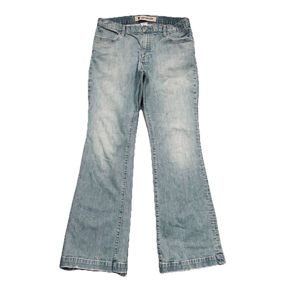 Y2K Gap Long And Lean Jeans 12 (32x31) Light Wash Blue Denim Stretch Womens